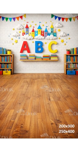 Tło fotograficzne „Kolorowe ABC z bajkowym miasteczkiem” | 4024